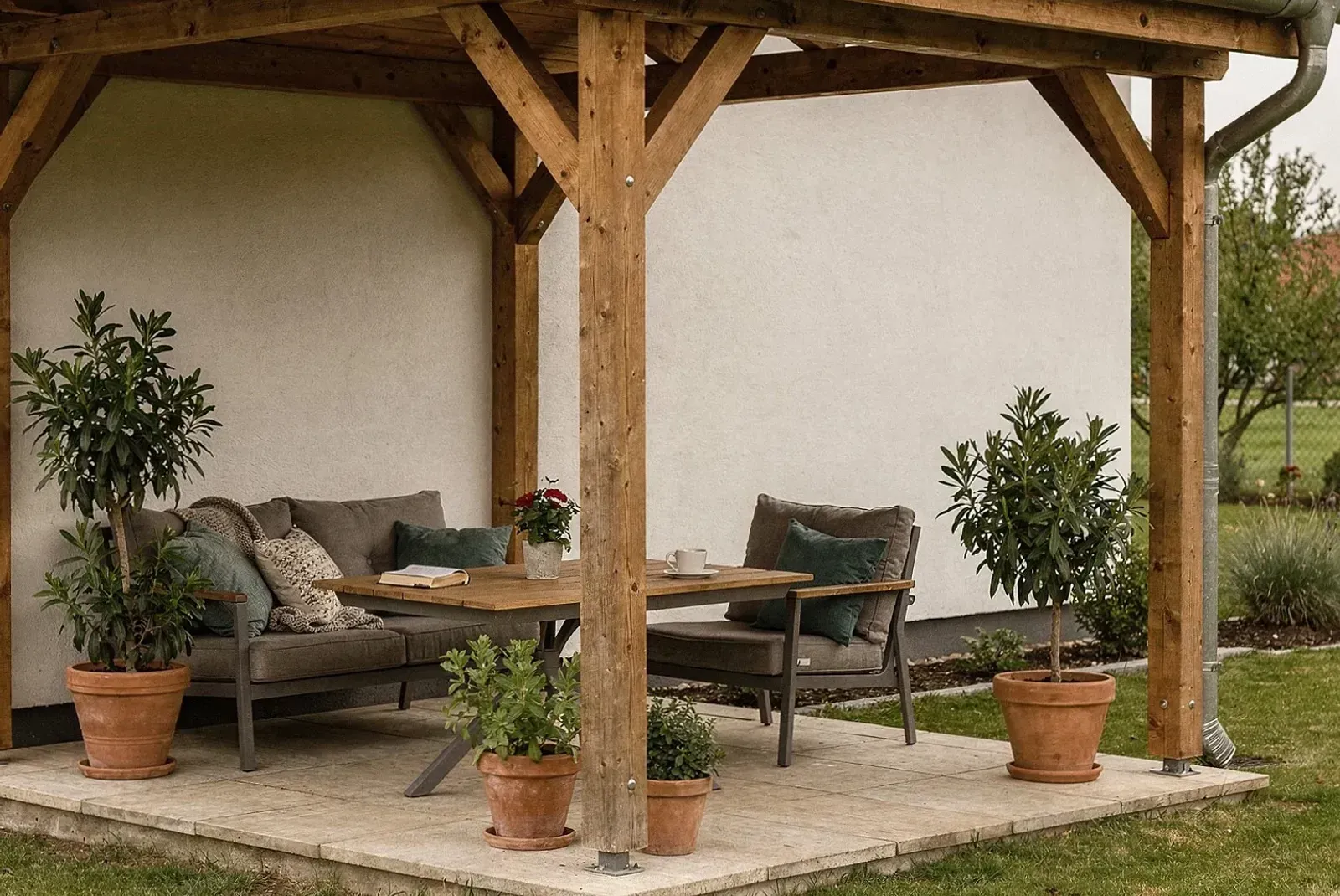 Terrassenüberdachung aus Holz in Fürth